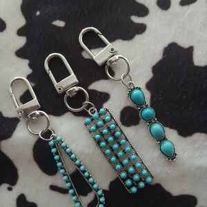 Turquoise Silver Earrings Set